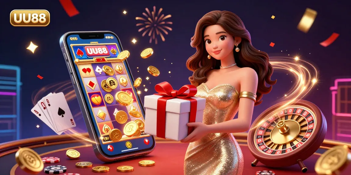 Experience the vibrant world of UU88 casino gaming with festive elements and dynamic action.