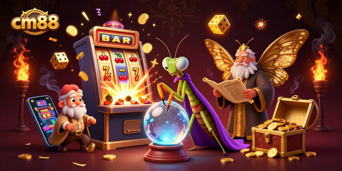 Experience thrilling jackpots and vibrant gameplay at cm88 with this animated casino illustration.