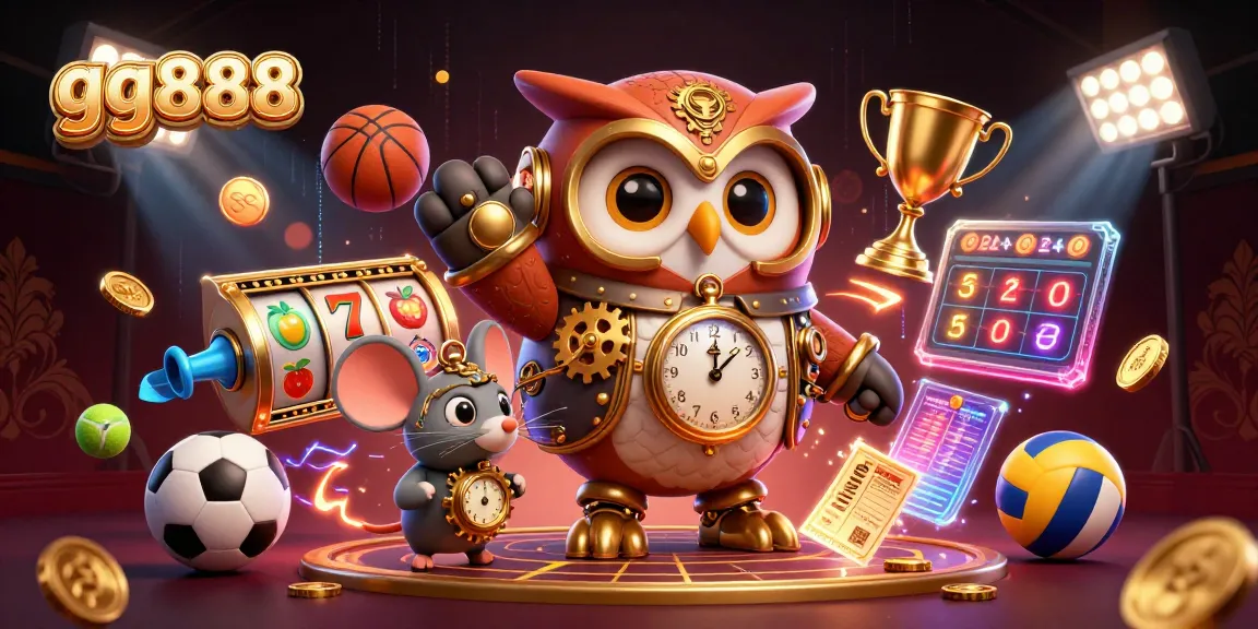 Engage with gg888's dynamic casino games arena featuring cartoon characters and exciting gaming elements.