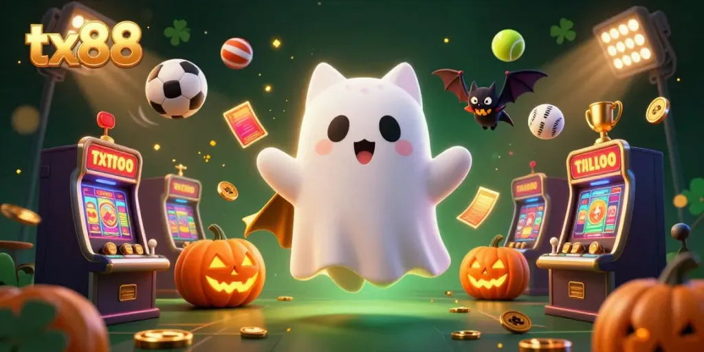 Experience thrilling bets with tx88 at an enchanting haunted casino, featuring dynamic games and spooky characters.