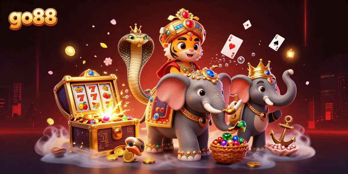 Experience the thrill of go88 with vibrant characters and exciting casino elements in a dynamic 3D scene.