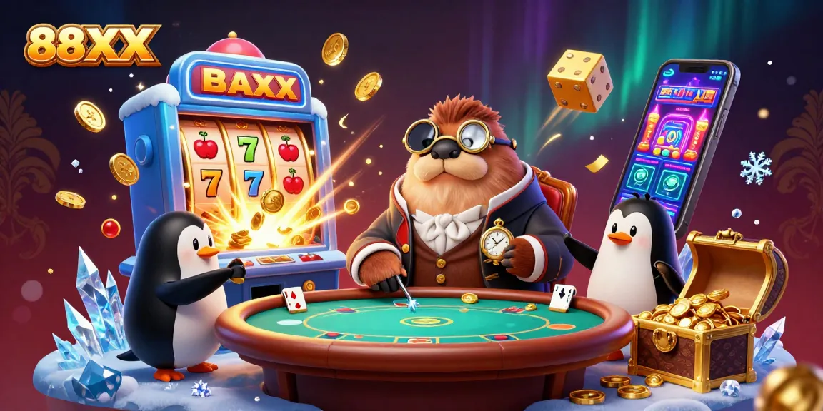 Experience excitement at 88XX with a jolly walrus at a dynamic underwater poker game.