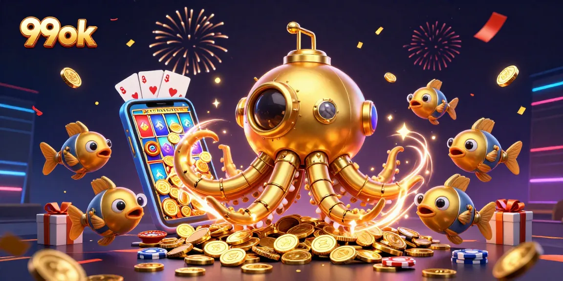 Spin the reels with 99ok’s vibrant 3D kraken submarine and casino games in action.