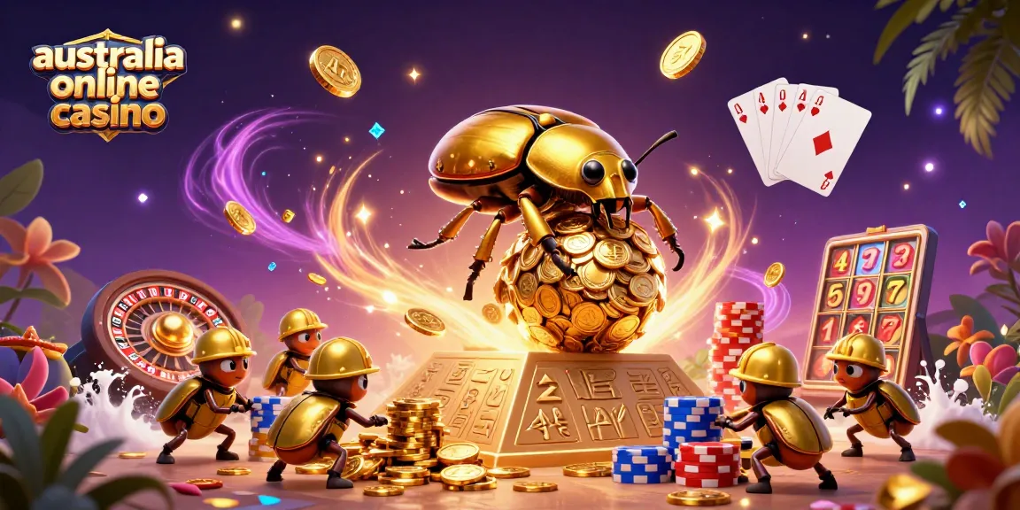 Experience gaming excitement at australia online casino with a vibrant golden beetle scene.