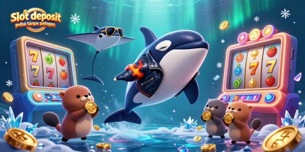 Spin and win in vibrant underwater scenes featuring slot deposit pulsa tanpa potongan and colorful casino elements.