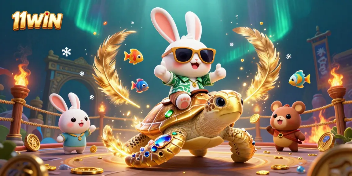 Experience thrilling gaming adventures with 11WIN's enchanting illustration of casino fun.