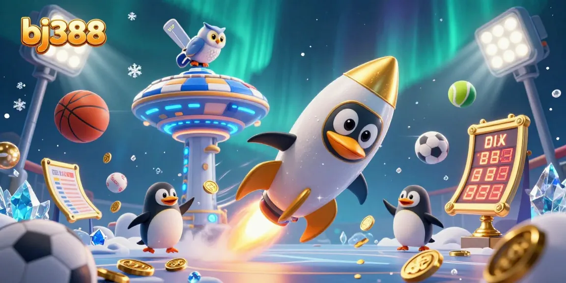 Experience thrilling action with bj388's golden penguin racing to the ultimate casino challenge.
