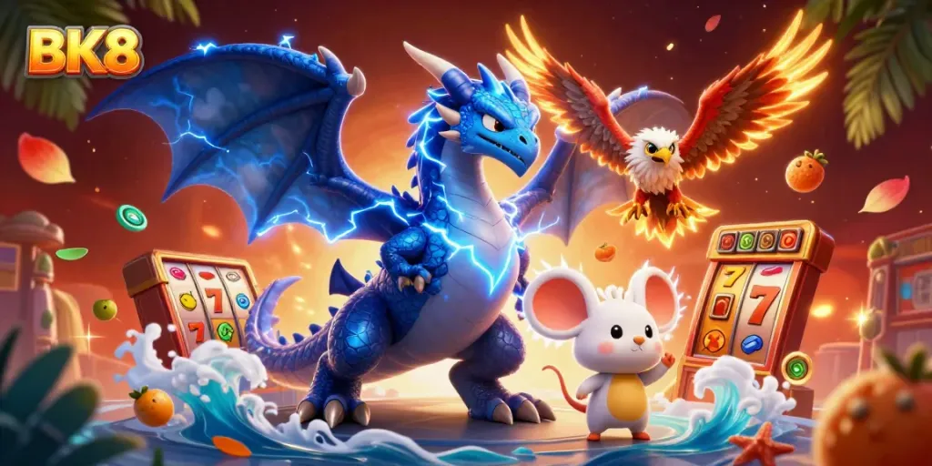Experience the thrill of BK8's dynamic casino with magical creatures and vibrant slots.