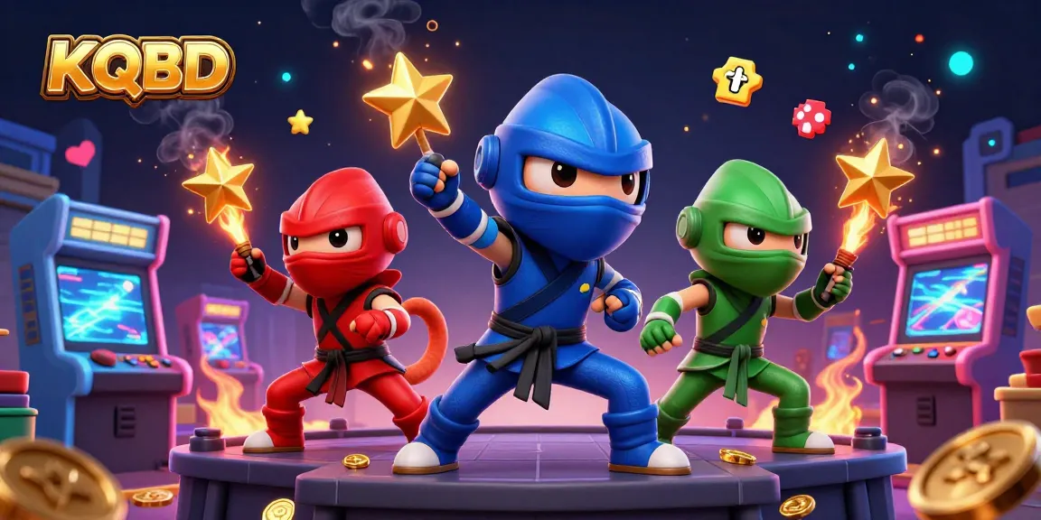 KQBD showcases a dynamic scene with ninja chameleons and vibrant casino elements.