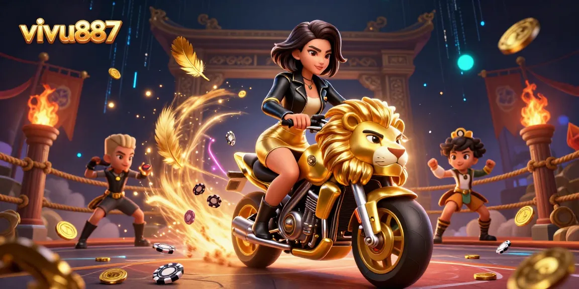 Join the fun at vivu887 with a glamorous gaming scene highlighting thrilling betting action and vibrant casino elements.