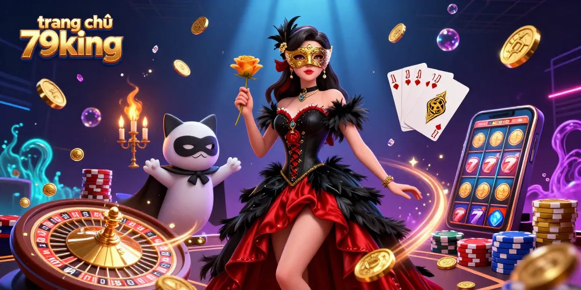 Engage with exciting online gaming at trang chủ 79king, featuring vibrant casino elements and dynamic characters.
