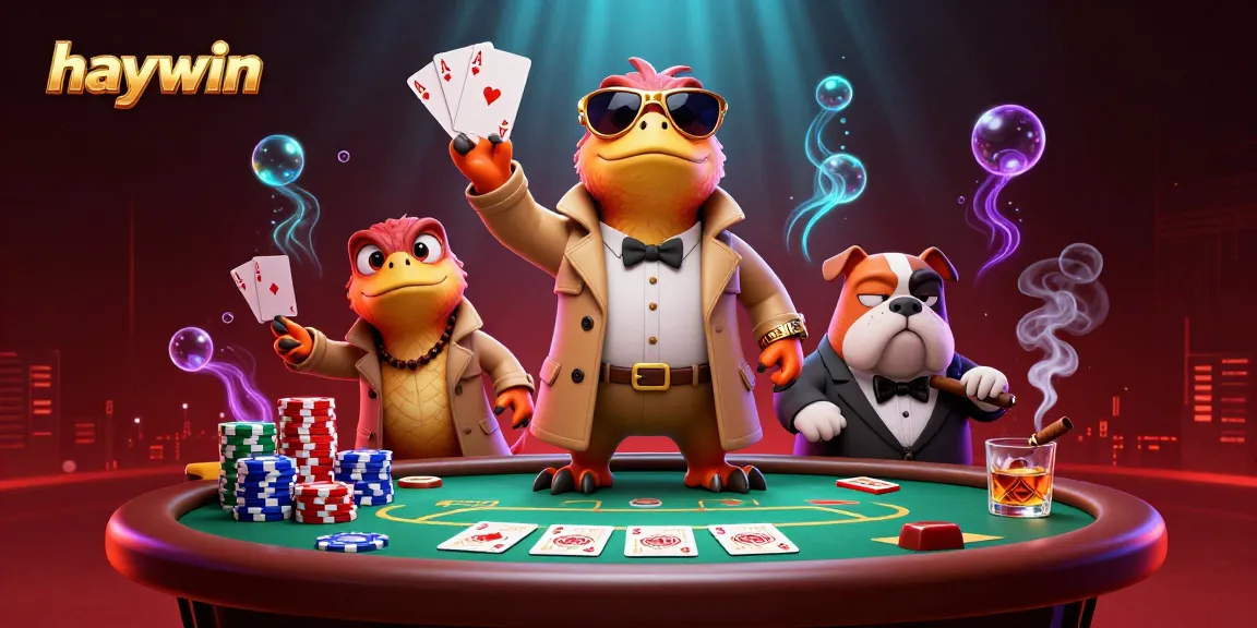 Raptor trong bộ đồ áo choàng đang vào sảnh VIP tại haywin cùng với bouncer, với poker và chip xung quanh