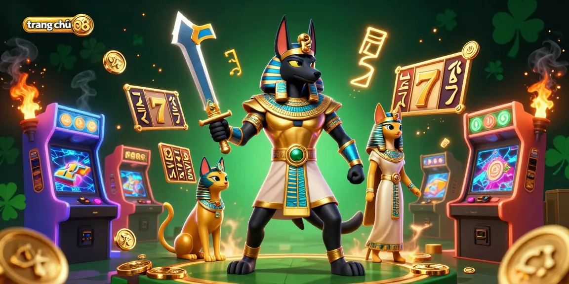 Experience exciting gameplay at trang chủ o8 with ancient Egyptian warriors and vibrant 3D gaming elements.