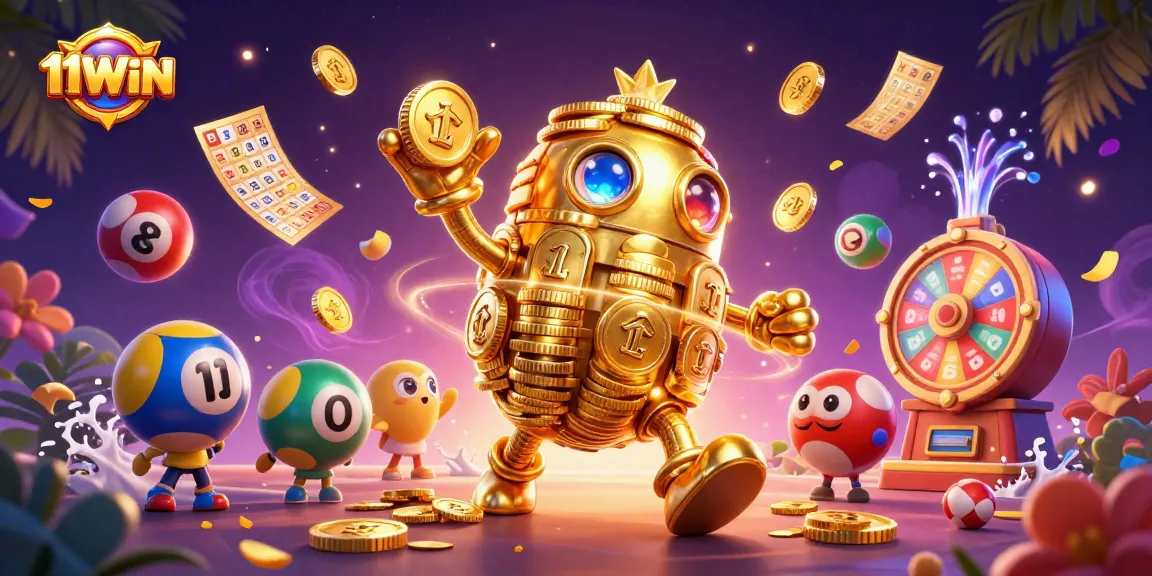 Experience thrilling gaming at 11WIN with vibrant symbols and dynamic lottery action.